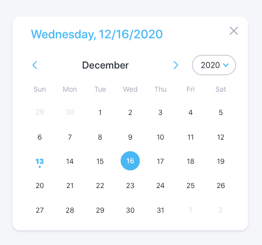 React Rainbow components date picker